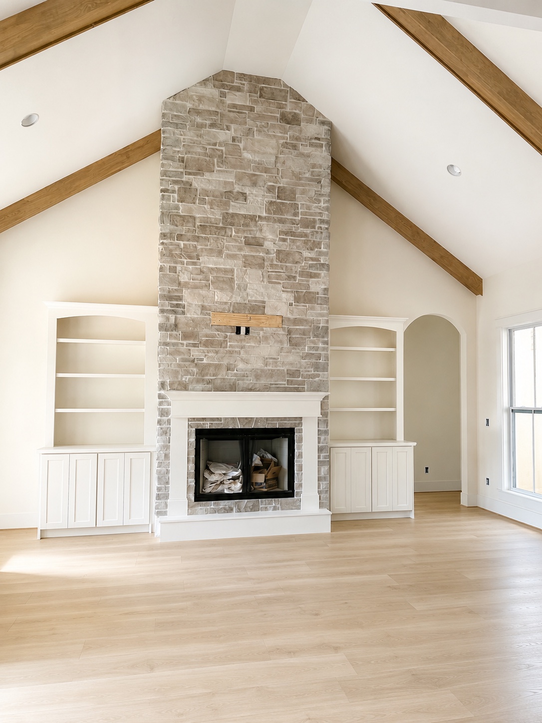 Custom fireplace and built-ins